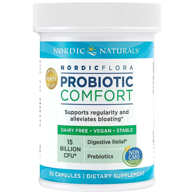 Nordic Flora Probiotic Comfort | 15 Billion Active Cells - 30 Гел капсули  Nordic Naturals - Nutra Best Bulgaria