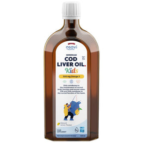 Norwegian Cod Liver Oil Kids | Lemon Flavored Liquid Omega - 500 мл  Osavi - Nutra Best Bulgaria