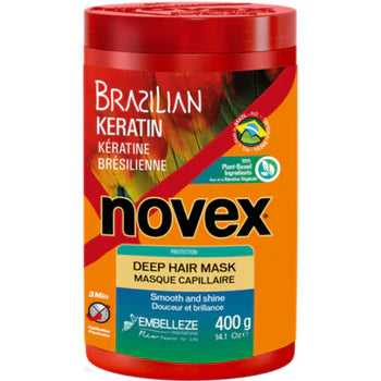 Novex - Brazilian Keratin Deep Hair Mask - dry and damaged hair - 400ml  Novex - Nutra Best Bulgaria
