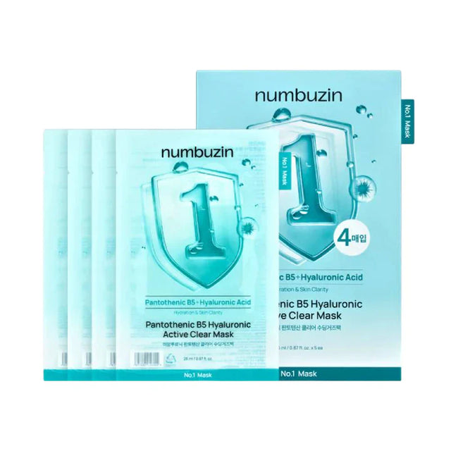 Numbuzin - No.1 Pantothenic B5 Hyaluronic Active Clear Mask - 26ml x 4pcs  Numbuzin - Nutra Best Bulgaria