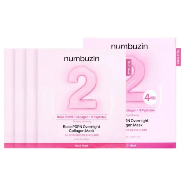 Numbuzin - No.2 Rose PDRN Overnight Collagen Mask 37g*4EA  Numbuzin - Nutra Best Bulgaria