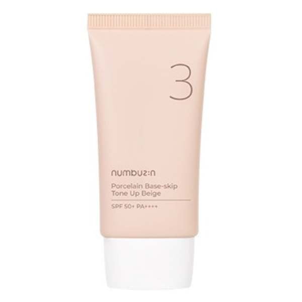 Numbuzin - No.3 Porcelain Base-skip Tone up Beige, 50ml - Nutra Best