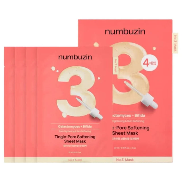 Numbuzin - No. 3 Tingle Pore Softening Sheet Mask 4ea  Numbuzin - Nutra Best Bulgaria