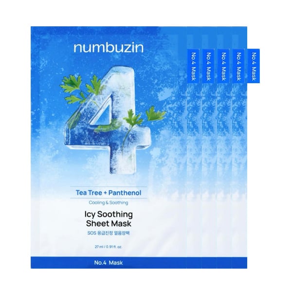 Numbuzin - No.4 Icy Soothing Sheet Mask - 27g*5ea  Numbuzin - Nutra Best Bulgaria