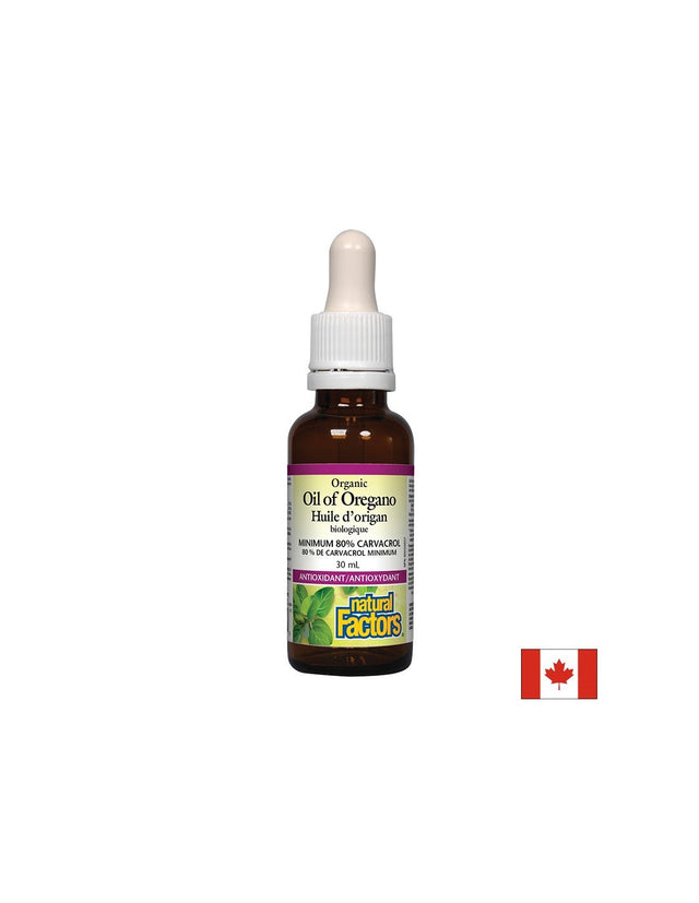 Риган масло, органик - Oil of Oregano Organic 30 mg, 187 дози, 30 ml Natural Factors  Natural Factors - Nutra Best Bulgaria