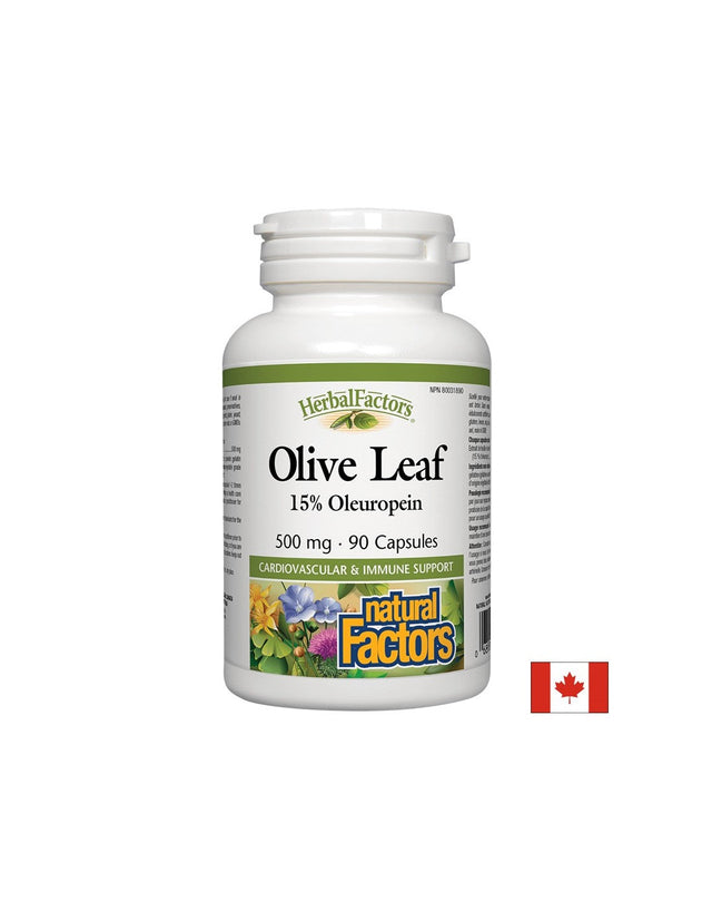 Olive Leaf 500 mg - 90 капсули  Natural Factors - Nutra Best Bulgaria