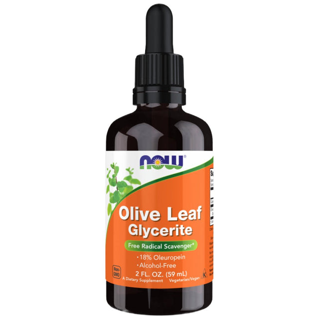 Olive Leaf Glycerite | Alcohol-Free - 59 мл  NOW Foods - Nutra Best Bulgaria