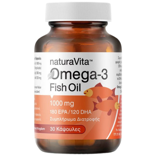 Omega-3 1000 mg Fish Oil - 30 Гел капсули  Natura Vita - Nutra Best Bulgaria