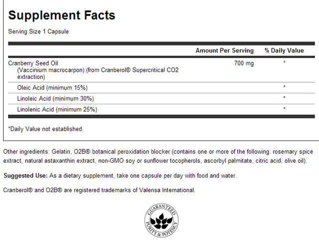 Omega 3-6-9 Cranberry 700 mg 30 Гел капсули  Swanson - Nutra Best Bulgaria