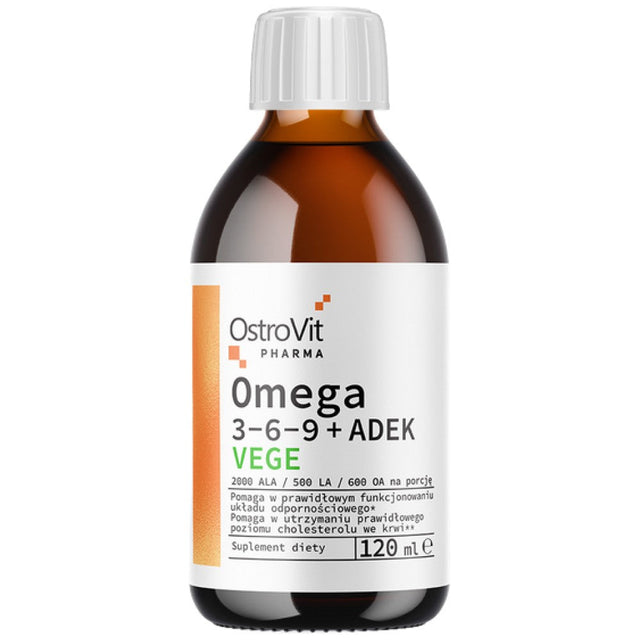 Omega 3-6-9 Liquid + ADEK | Vitamin A + D + E + K 120 мл  OstroVit - Nutra Best Bulgaria