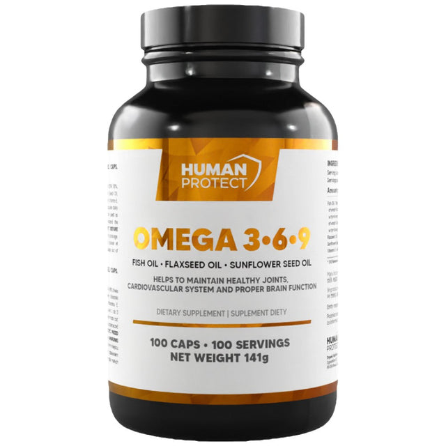 Omega 3-6-9 | with Fish Oil, Flax Oil & Sunflower Oil - 100 капсули  Human Protect - Nutra Best Bulgaria
