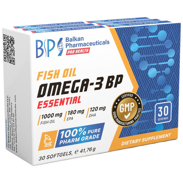 Omega-3 BP Essential - 30 Гел капсули  Balkan Pharmaceuticals - Nutra Best Bulgaria