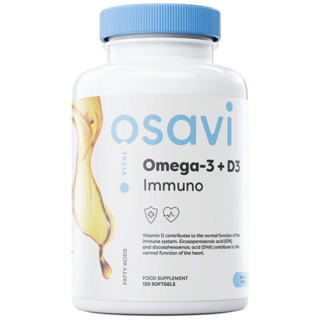 Omega-3 + D3 Immuno - 120 Гел капсули  Osavi - Nutra Best Bulgaria