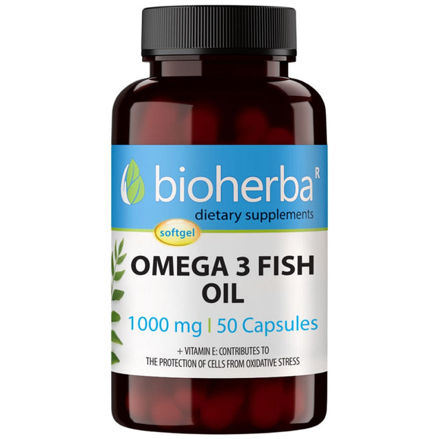 Omega 3 Fish Oil 1000 mg - 50 Гел капсули  Bioherba - Nutra Best Bulgaria