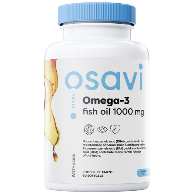 Omega 3 Fish Oil 1000 mg / Lemon Flavor - 60 Гел капсули  Osavi - Nutra Best Bulgaria