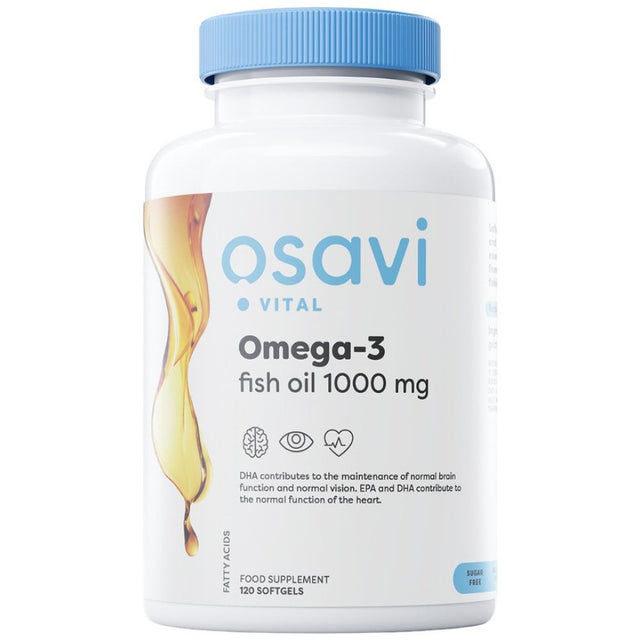 Omega 3 Fish Oil 1000 mg | Molecularly Distilled - 120 Гел капсули  Osavi - Nutra Best Bulgaria