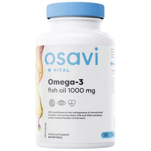 Omega 3 Fish Oil 1000 mg | Molecularly Distilled - 60 Гел капсули  Osavi - Nutra Best Bulgaria