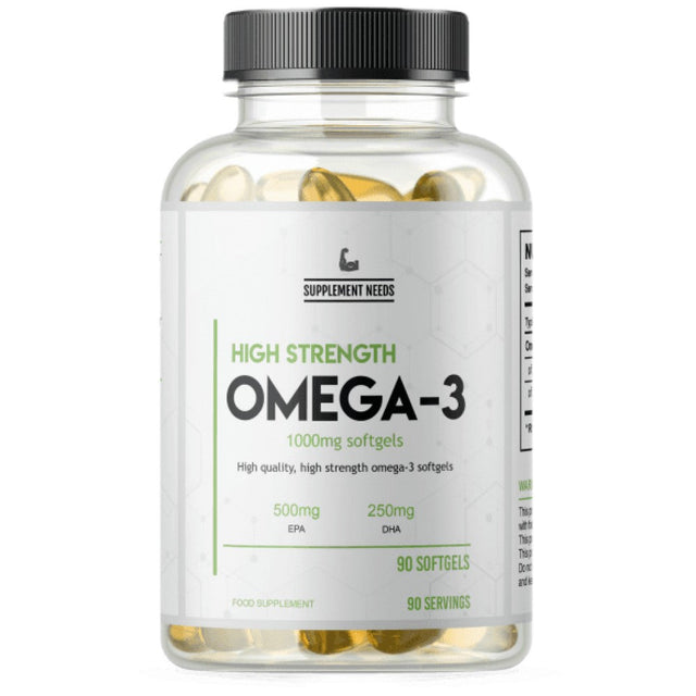 Omega 3 High Strength | 500 mg EPA and 250 mg DHA 90 Гел капсули  Supplement Needs - Nutra Best Bulgaria