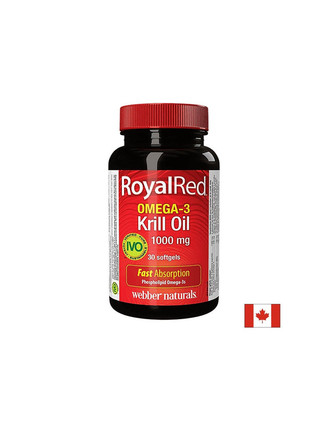 Omega-3 Krill Oil RoyalRed®/ Омега-3 Крил масло 1000 mg x 30 софтгел капсули Webber Naturals  Webber Naturals - Nutra Best Bulgaria