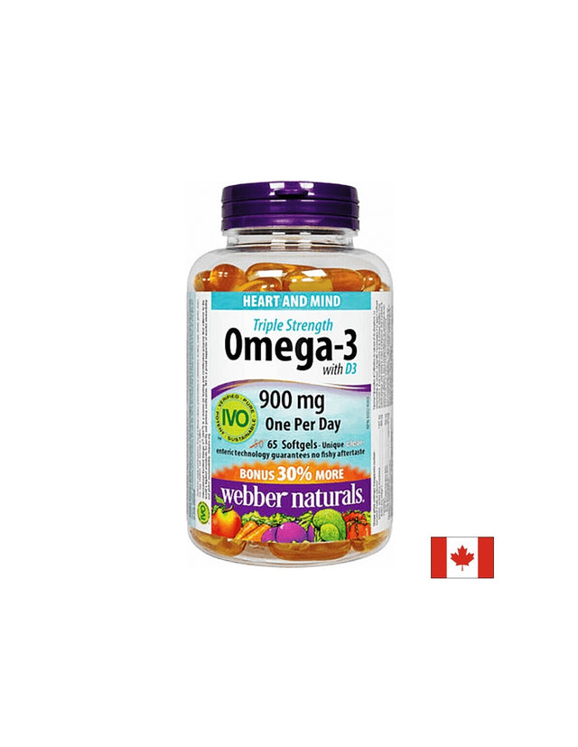 Omega-3 Triple Strength + Vitamin D3 - Омега-3 (тройна концентрация) + Витамин D3 1000 IU, 65 софтгел капсули - Nutra Best