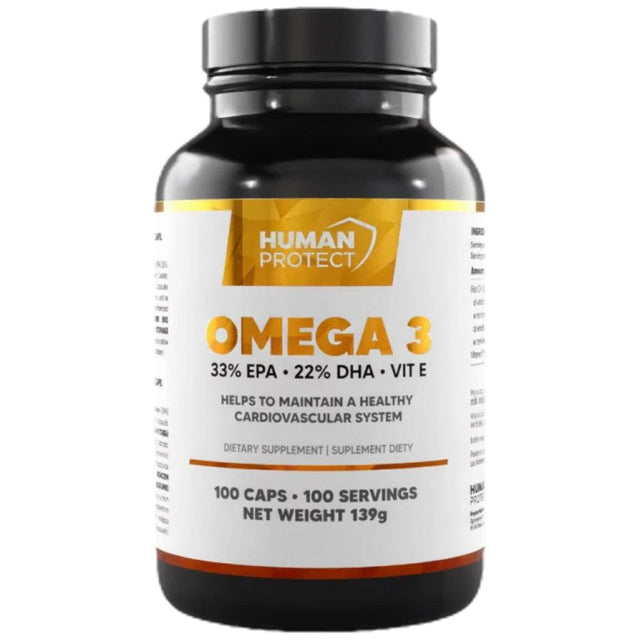 Omega 3 | with 33% EPA & 22% DHA - 100 Гел капсули  Human Protect - Nutra Best Bulgaria