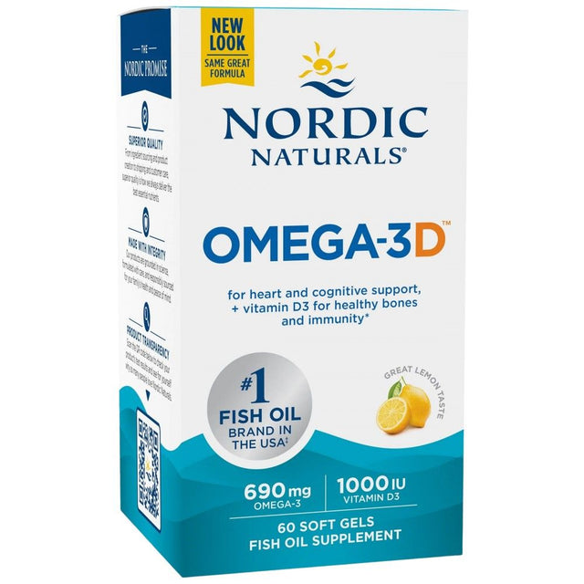 Omega-3D 690 mg - 60 Гел капсули  Nordic Naturals - Nutra Best Bulgaria