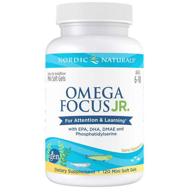 Omega Focus Junior - 120 Гел капсули  Nordic Naturals - Nutra Best Bulgaria