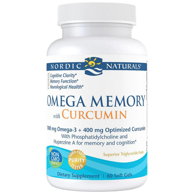 Omega Memory with Curcumin - 60 Гел капсули  Nordic Naturals - Nutra Best Bulgaria