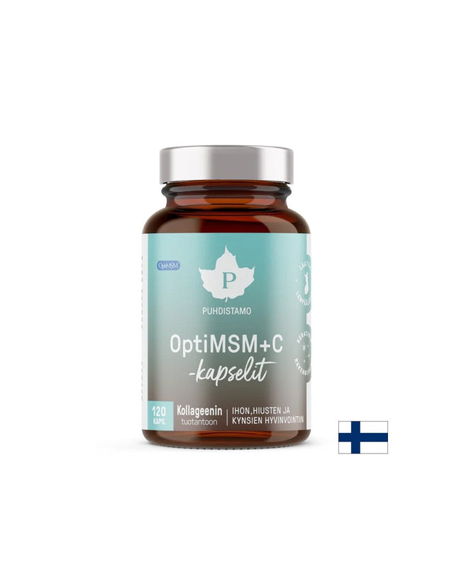 Красива кожа - здрави стави - OptiMSM+ Витамин С и Молибден, 120 капсули  Puhdistamo - Nutra Best Bulgaria