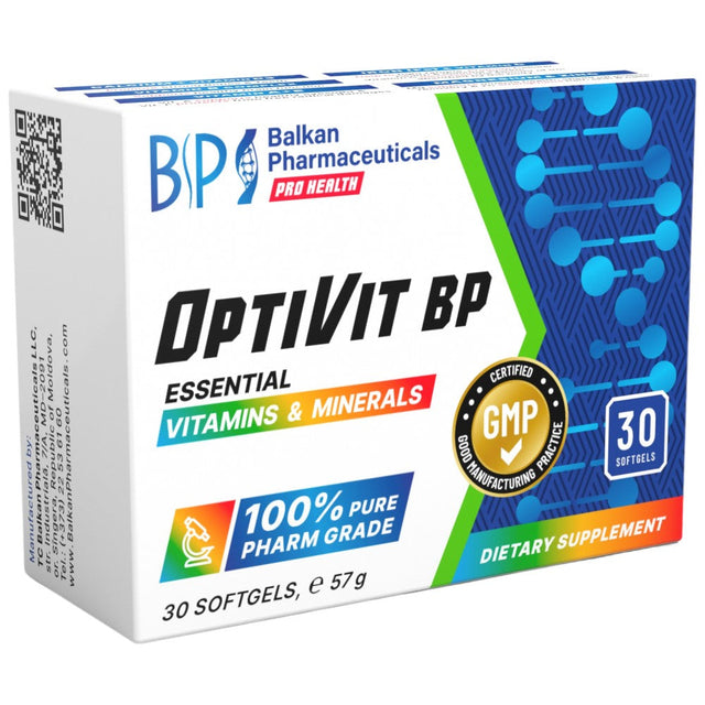 OptiVit BP | Essential Vitamins & Minerals - 30 Гел капсули  Balkan Pharmaceuticals - Nutra Best Bulgaria