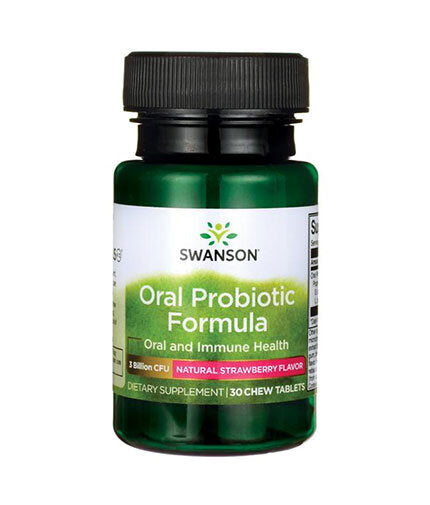 Oral Probiotic Formula - Natural Strawberry - 30 Дъвчащи таблетки  Swanson - Nutra Best Bulgaria