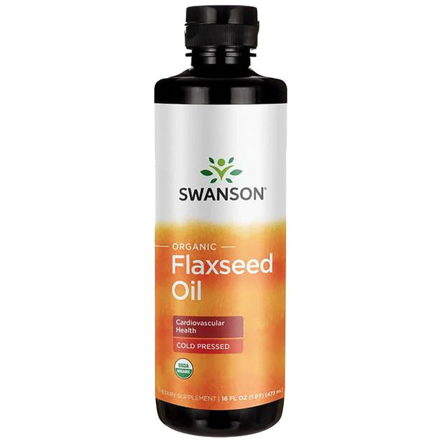 Organic Flaxseed Oil - Cold Pressed - 473 мл  Swanson - Nutra Best Bulgaria