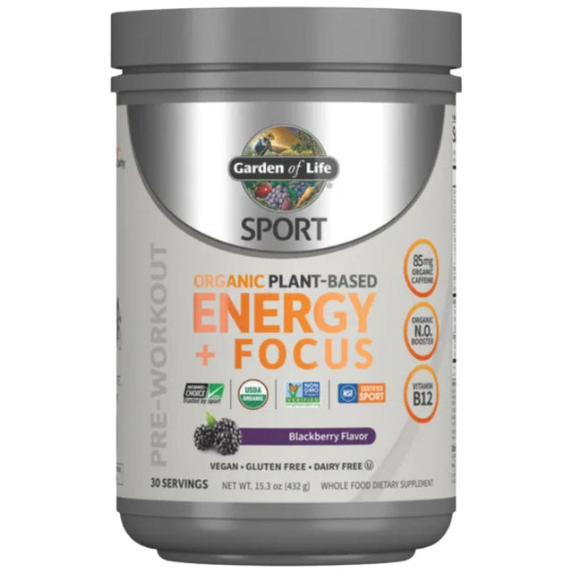 Organic Plant-Based Energy + Focus Pre-Workout - 432 грама  Garden Of Life - Nutra Best Bulgaria