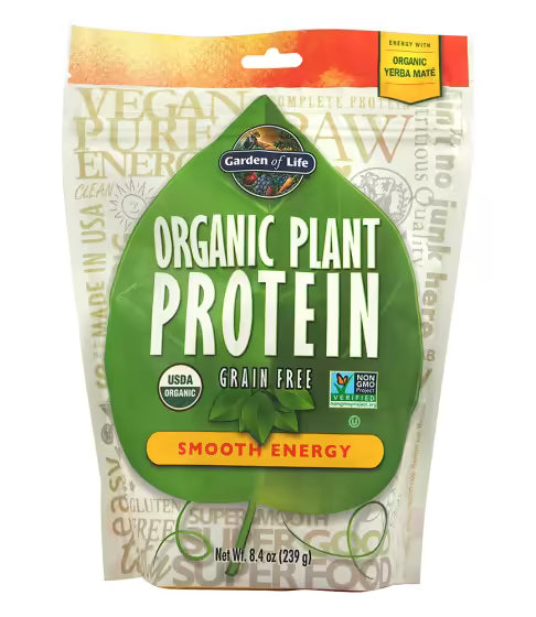 Organic Plant Protein / Smooth Energy - 240 грама  Garden Of Life - Nutra Best Bulgaria