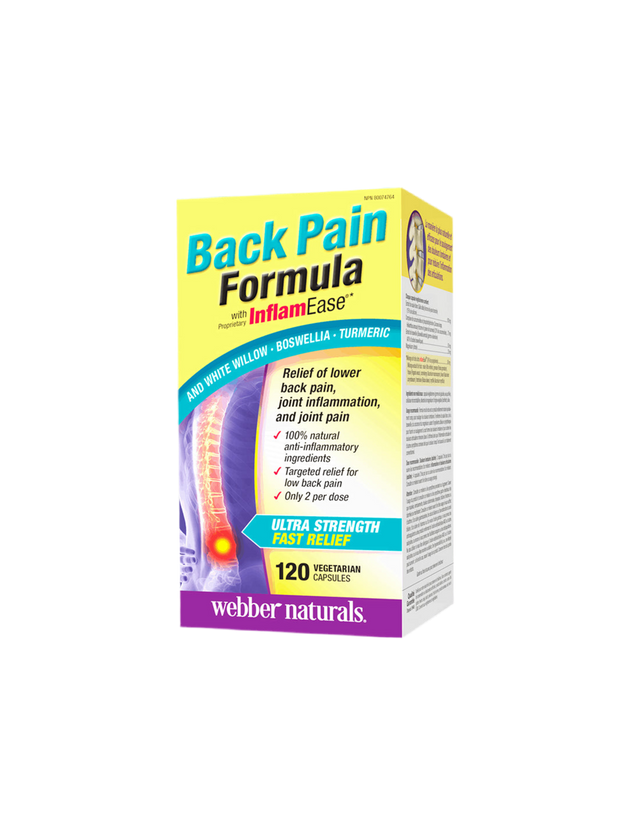 Osteo Back Pain Relief with InflamEase®/ Формула при болки в гърба и ставите х 120 капсули  Webber Naturals - Nutra Best Bulgaria