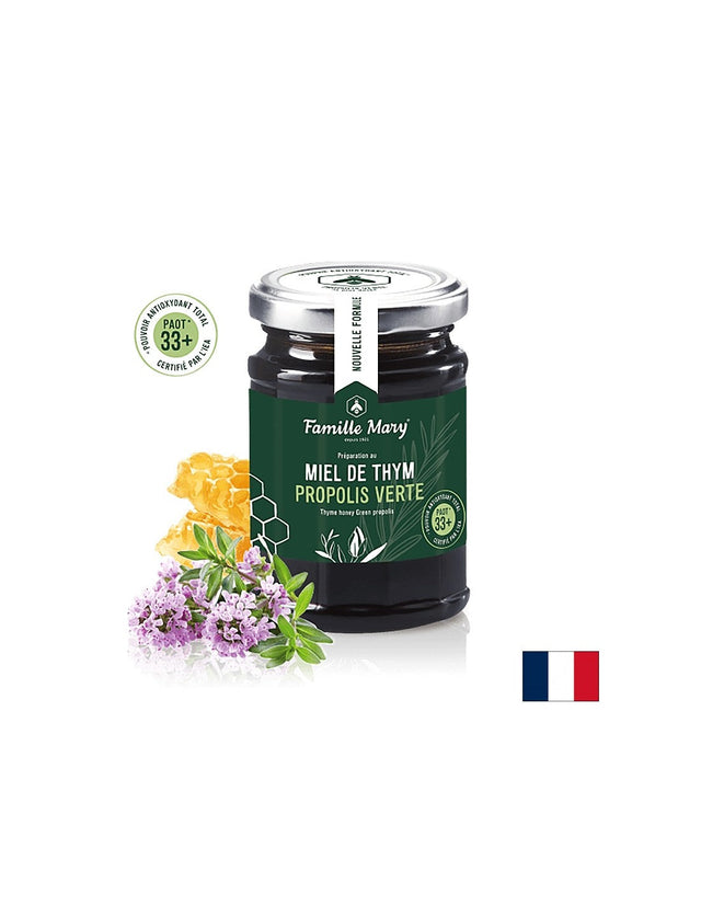 Пчелен мед от дива мащерка + зелен прополис (PAOT® 33+), 200 g  Famille Mary - Nutra Best Bulgaria