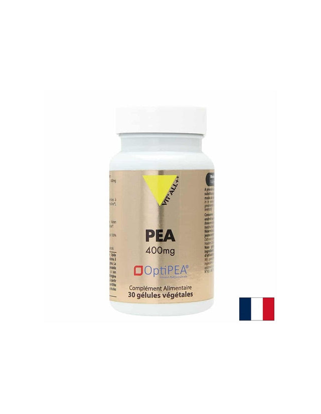 Срещу болка и възпаление - PEA (палмитоилетаноламид) OptiPEA®, 400 mg х 30 капсули  Vit'all Plus - Nutra Best Bulgaria