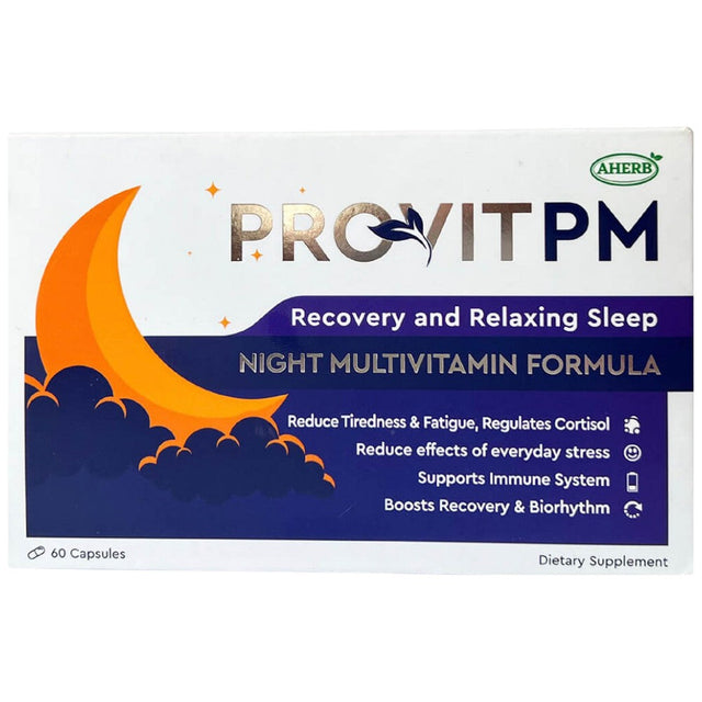 PROVIT PM | with ZMA, Theanine & Valeriana - 60 капсули  AHerb - Nutra Best Bulgaria