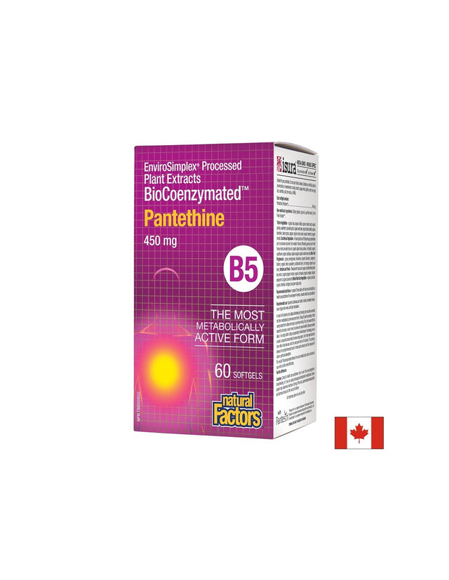 Pantethine BioCoenzymated™ 450 mg - 60 Гел капсули  Natural Factors - Nutra Best Bulgaria