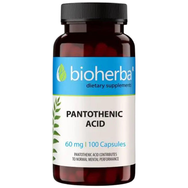 Pantothenic Acid | Vitamin B-5 - 100 капсули  Bioherba - Nutra Best Bulgaria
