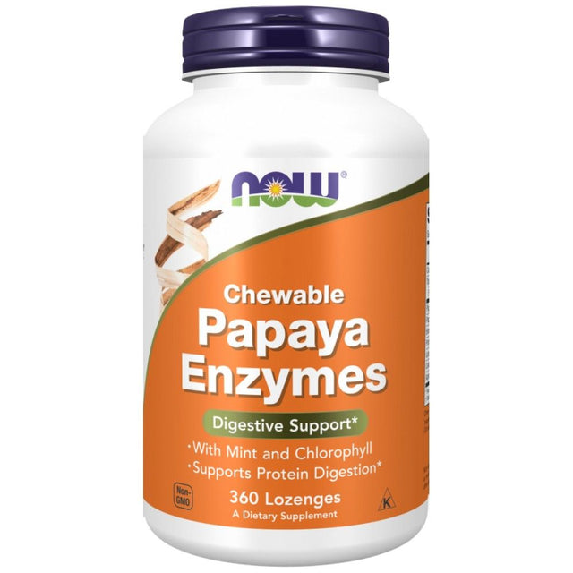 Papaya Enzymes - 360 Дъвчащи таблетки  NOW Foods - Nutra Best Bulgaria