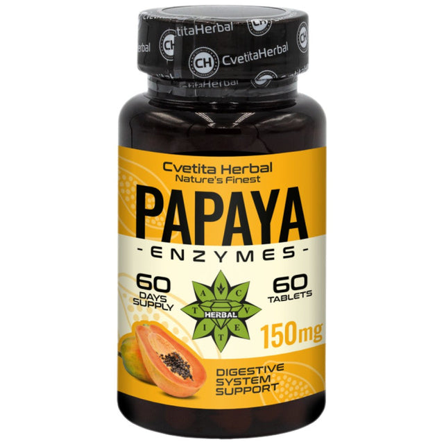 Papaya Enzymes - 60 Таблетки  Cvetita Herbal - Nutra Best Bulgaria