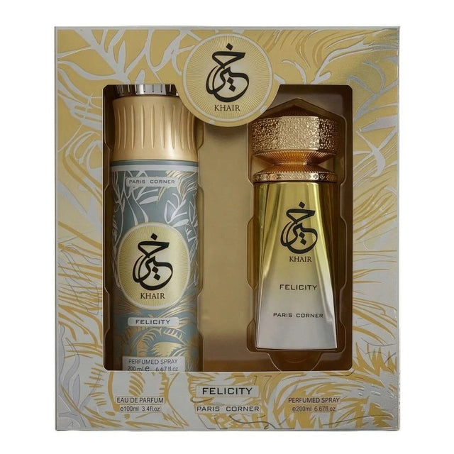 Paris Corner – Khair Felicity Eau De Parfum 100ml + Deodorant Spray 200ml  Paris Corner - Nutra Best Bulgaria
