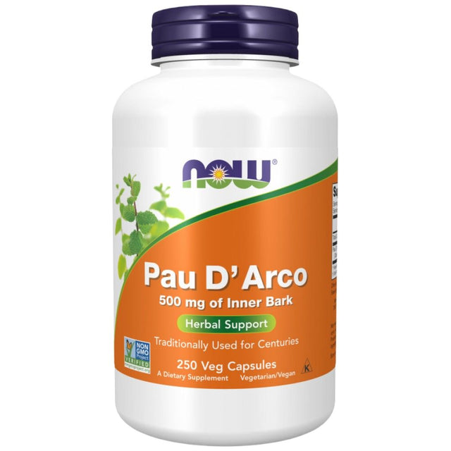 Pau D' Arco 500 mg - 250 капсули  NOW Foods - Nutra Best Bulgaria