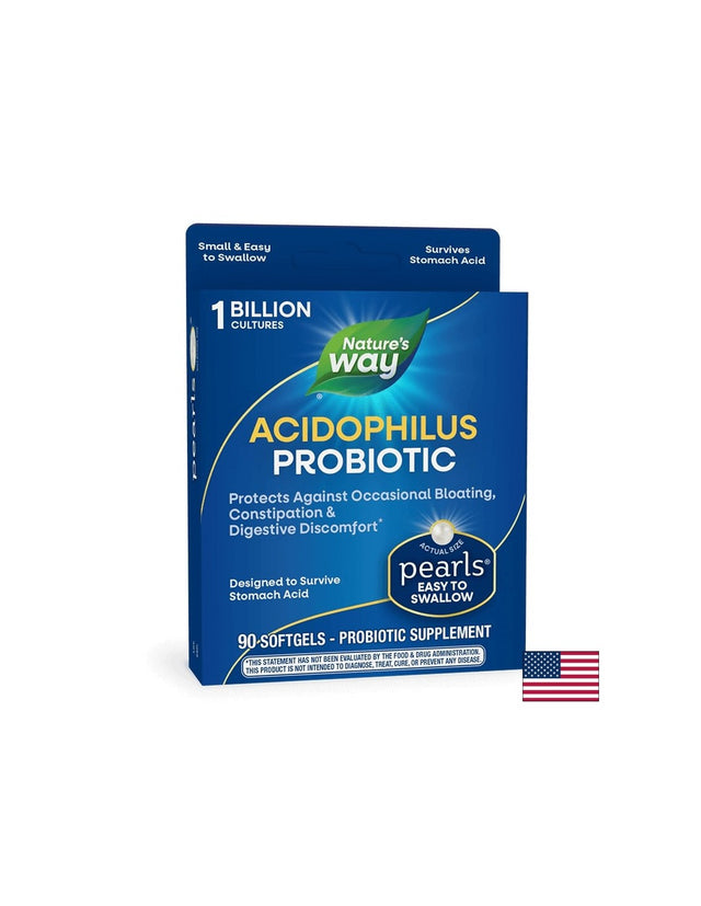 Pearls® Probiotic/ Пърлс® Пробиотик, 1 млрд. активни пробиотици x 90 софтгел капсули Nature’s Way  Nature’s Way - Nutra Best Bulgaria