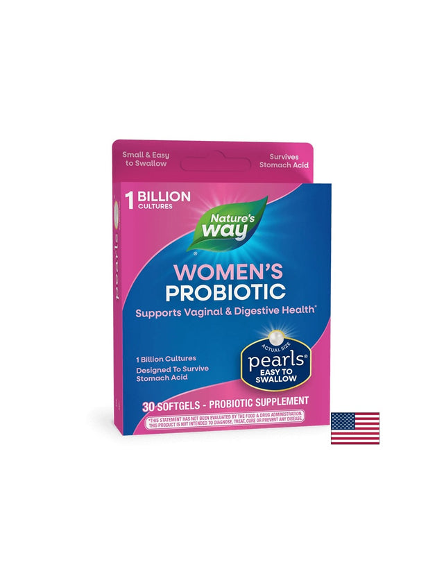 Pearls® Probiotic Women`s/ Пърлс® Пробиотик за жени 1 млрд. активни пробиотиици х 30 софтгел капсули  Nature’s Way - Nutra Best Bulgaria