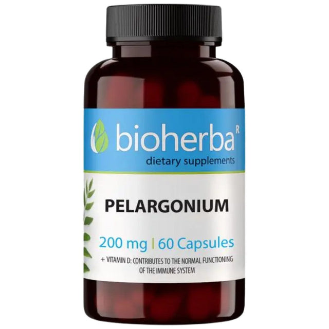Pelargnium 200 mg | African Geranium (Pelargonium Sidoides) - 60  Bioherba - Nutra Best Bulgaria