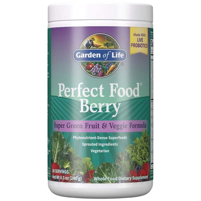 Perfect Food Berry | Fruit & Veggie Formula - 240 грама  Garden Of Life - Nutra Best Bulgaria