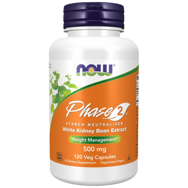 Phase 2® | White Kidney Bean Extract 500 mg - 120 капсули  NOW Foods - Nutra Best Bulgaria