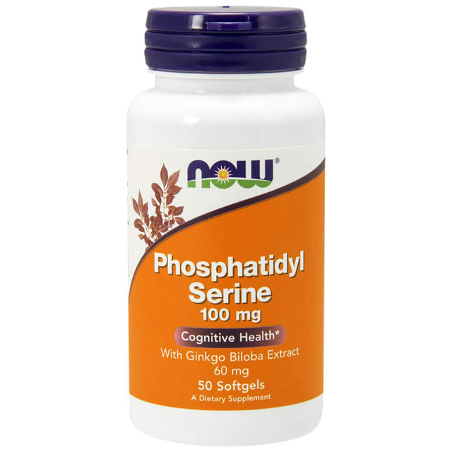 Phosphatidyl Serine 100 mg + Ginkgo [50 Гел капсули, 50 Дози]  NOW Foods - Nutra Best Bulgaria